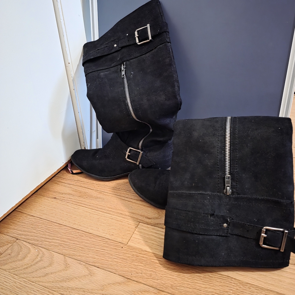 JustFab Black Heeled Boots